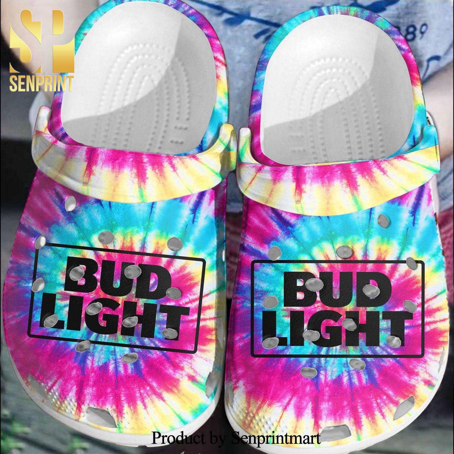 Bud Light Rainbow Beer Crocs Classic A124 Gift For Lover Crocs Crocband Clog