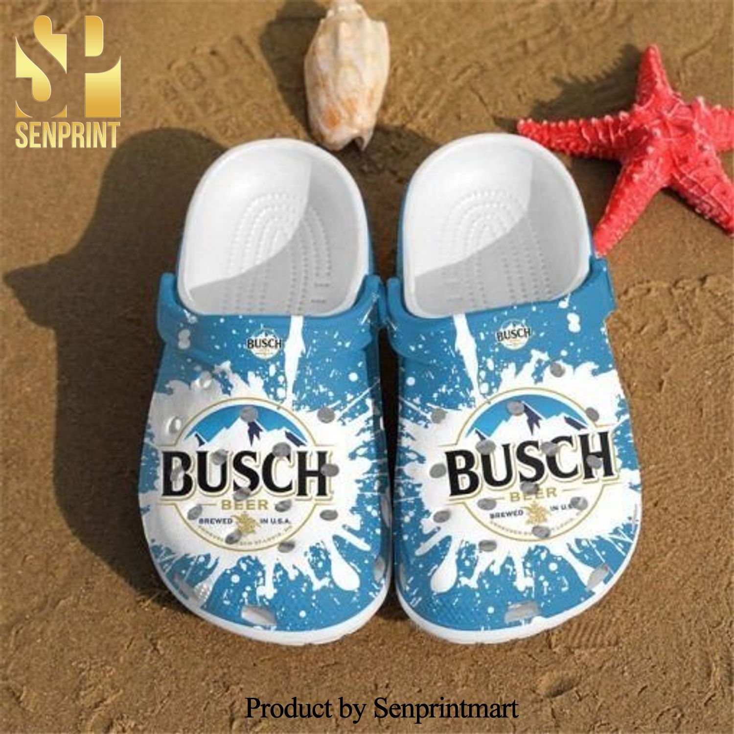 Busch Beer Drink Comfortable Classic Waterar 3D Crocs Crocband