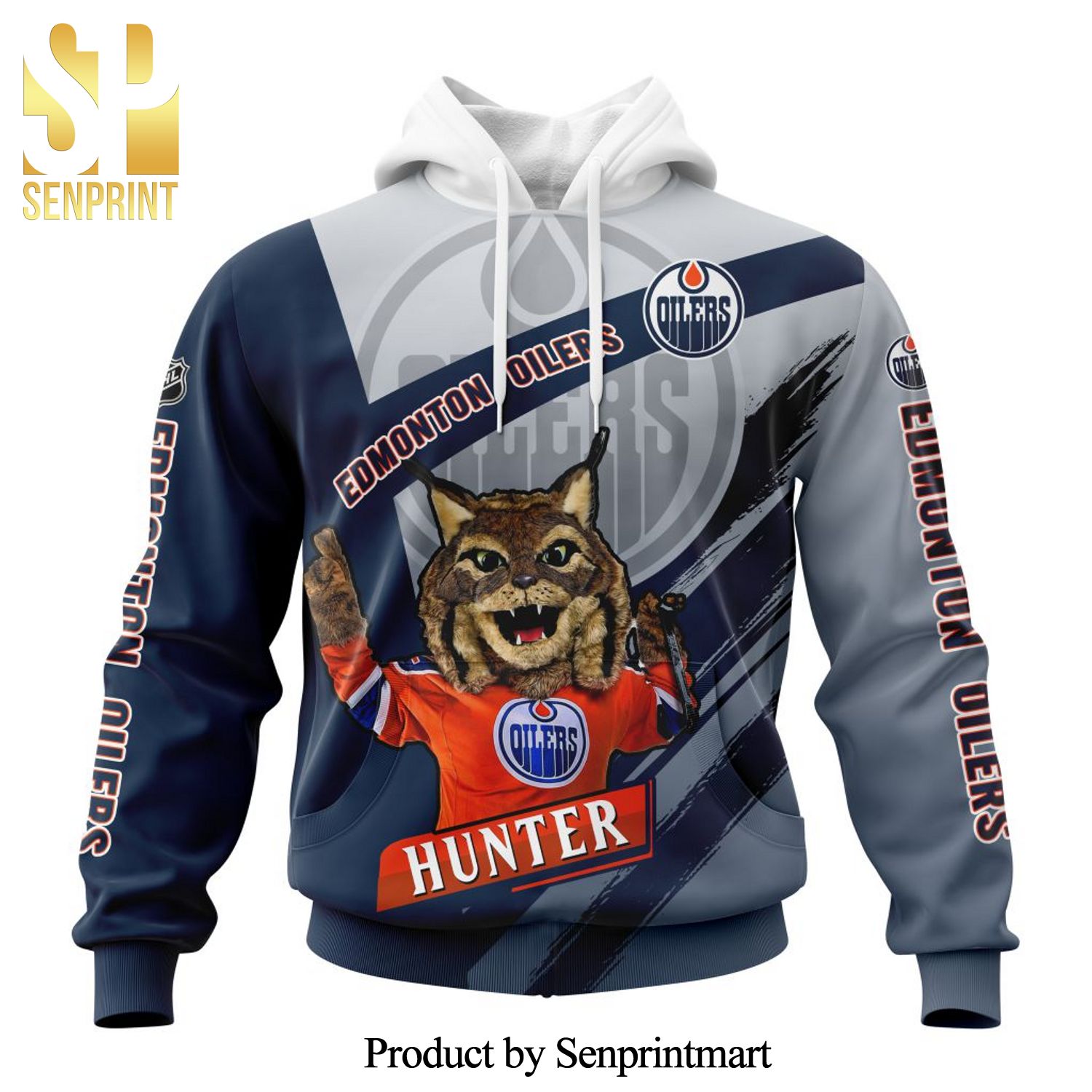 Edmonton Oilers Hunter The Lynx Mascot Concept All Over Printed Shirt