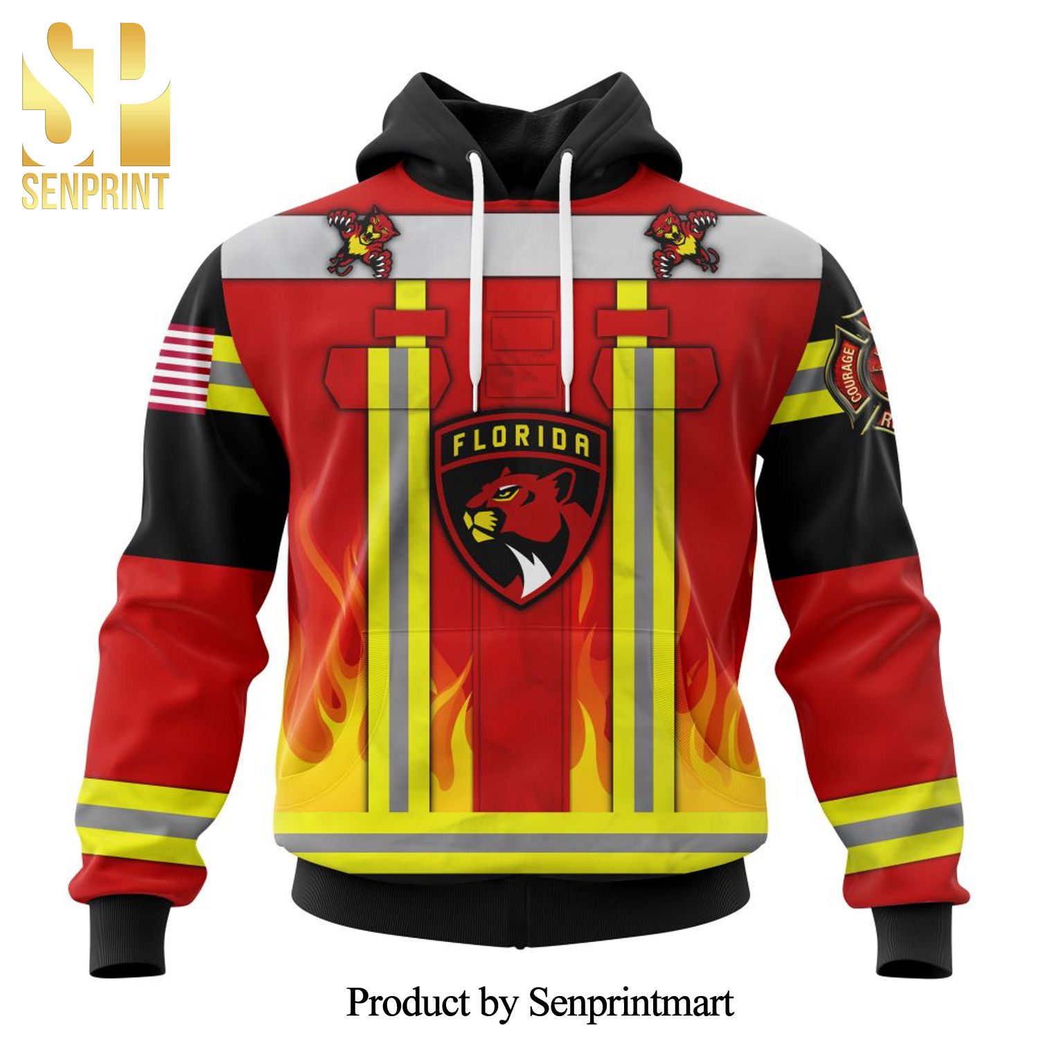 Florida Panthers Honnor Firefighter Uniform All Over Printed Shirt