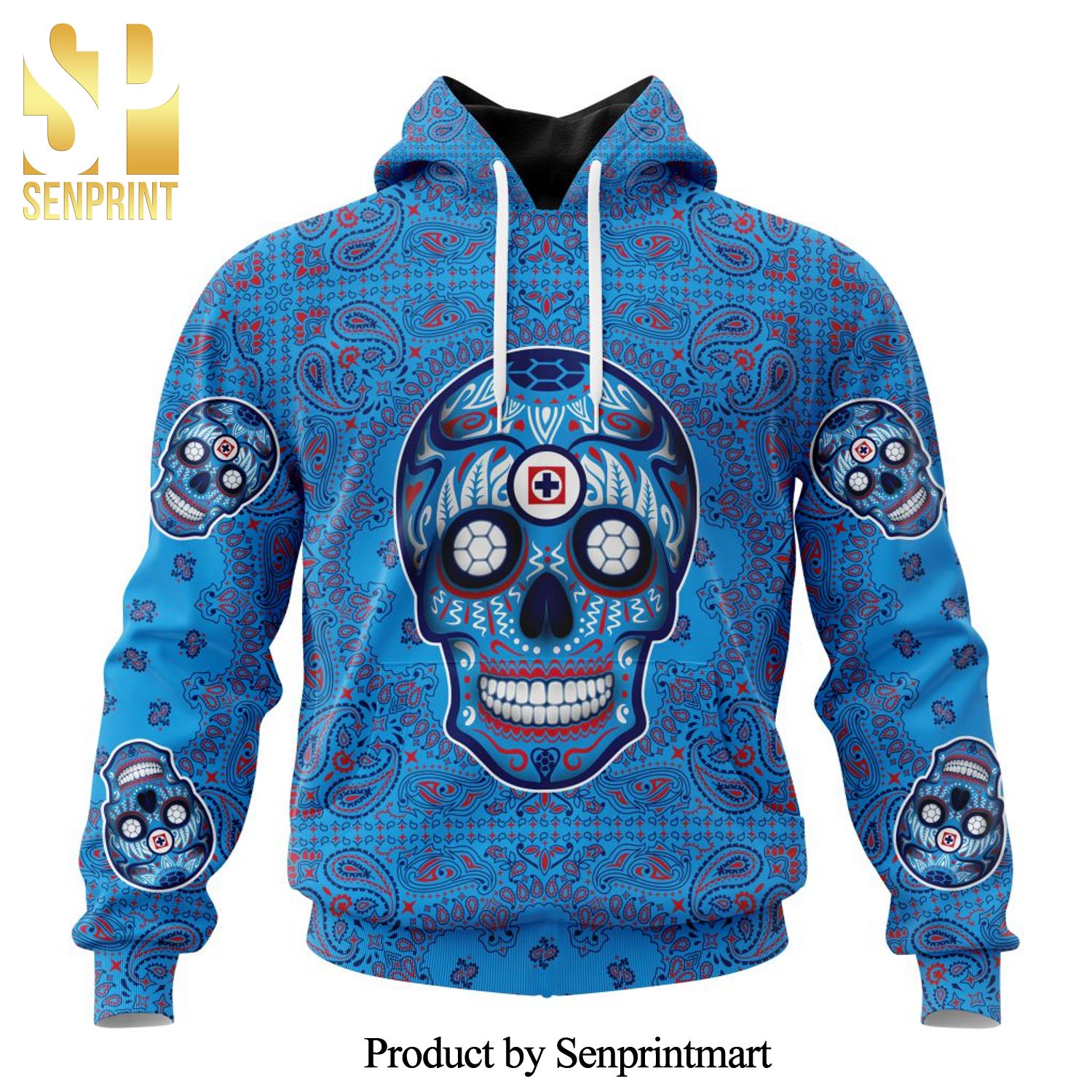 LIGA MX Cruz Azul Version Sugar Skull Full Printing Shirt