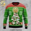 Labrador Retriever Ride Car Knitted Ugly Christmas Sweater