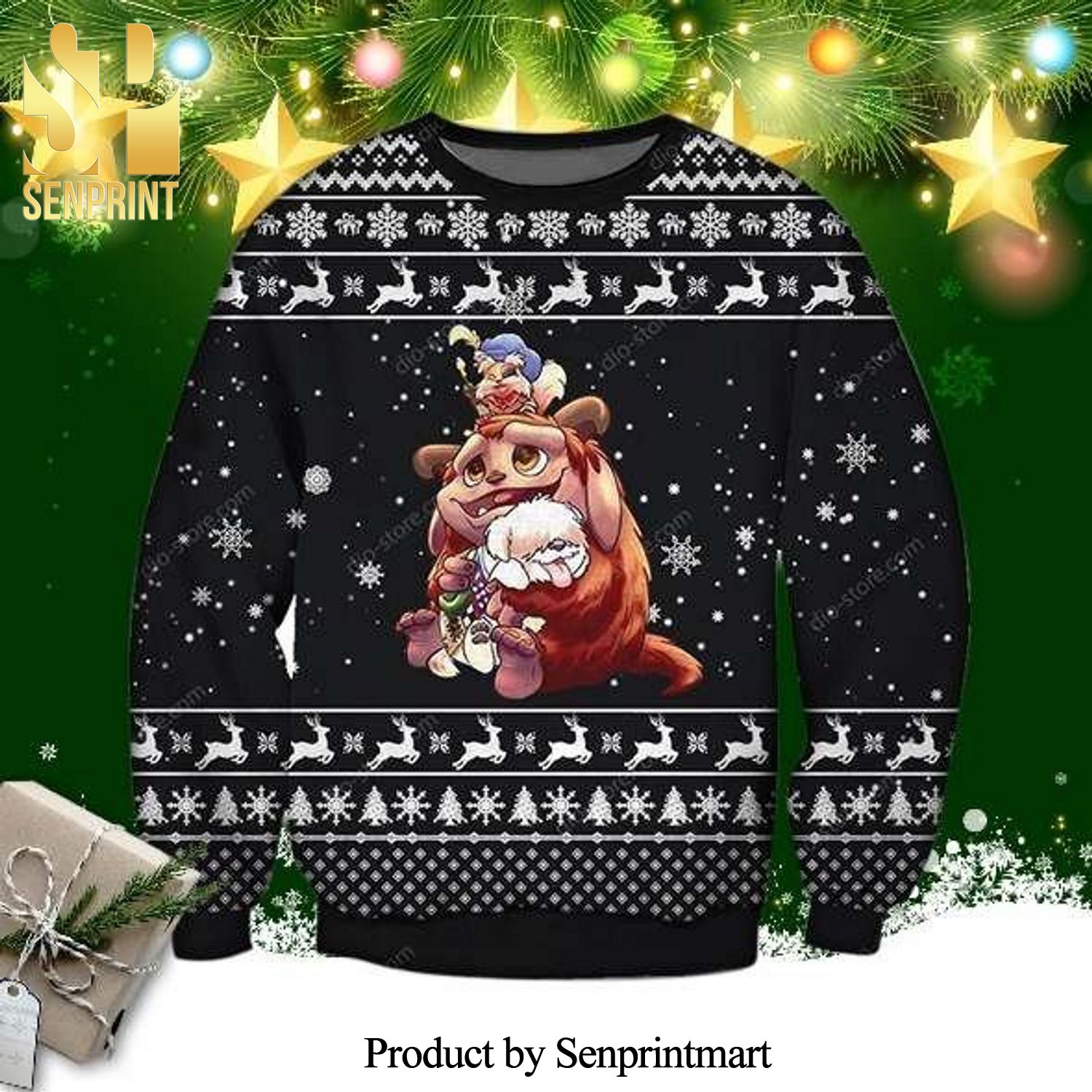 Labyrinth Knitting Pattern Knitted Ugly Christmas Sweater