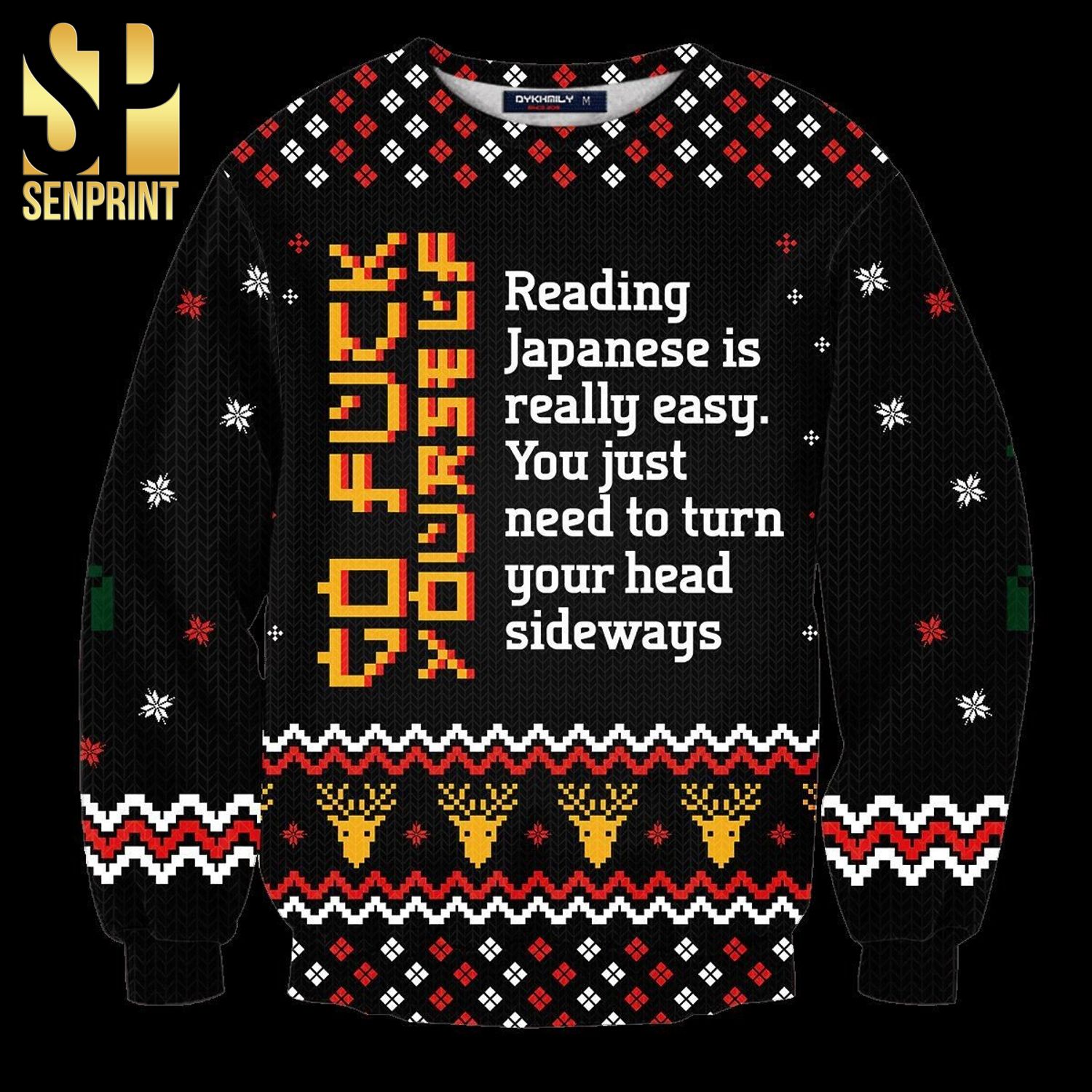 Learn Japanese Is Easy Knitted Ugly Christmas Sweater