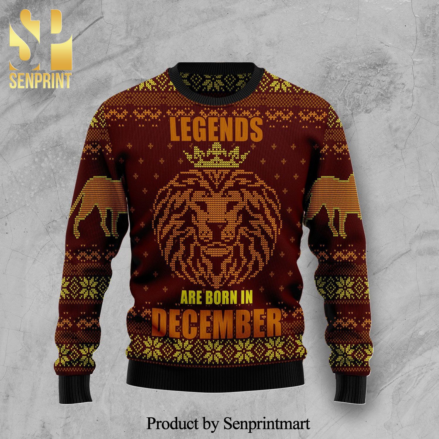 Legends Are Born In December Knitted Ugly Christmas Sweater