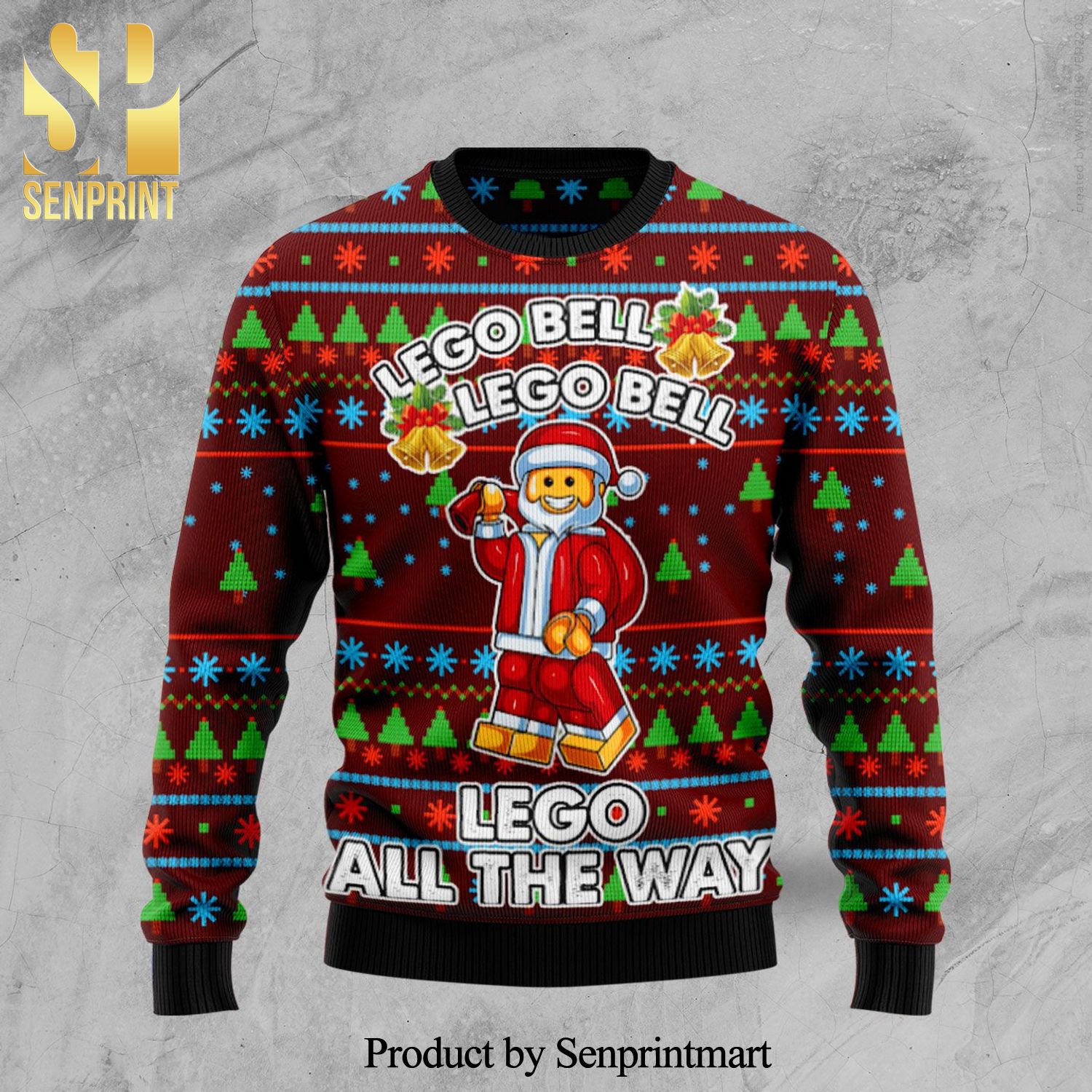 Lego Bell Lego All The Way Knitted Ugly Christmas Sweater