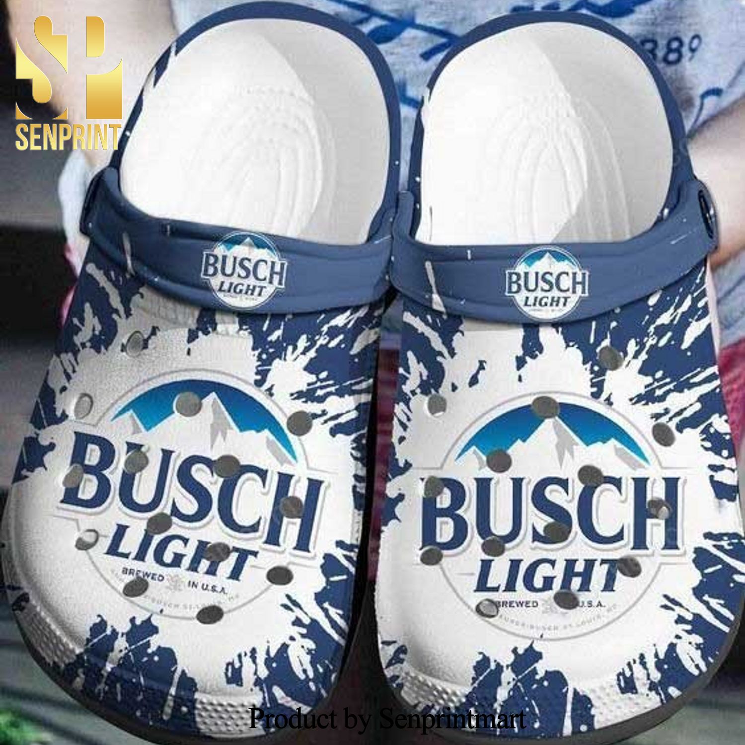 Busch Light Beer Drink Gift Full Printed Crocs Crocband Clog