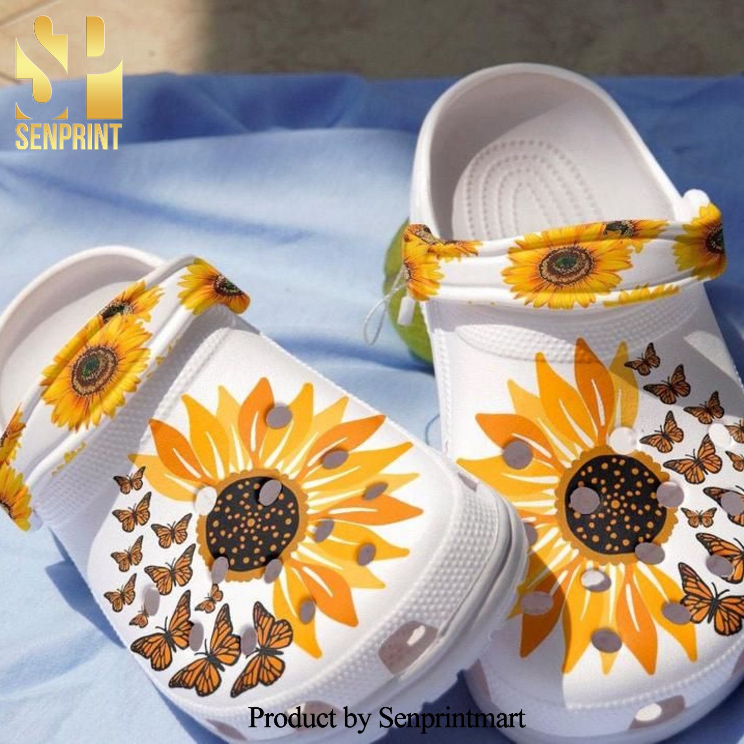 Butterflies crocs hippie sunflowers gift hippie girl All Over Printed Crocs Classic