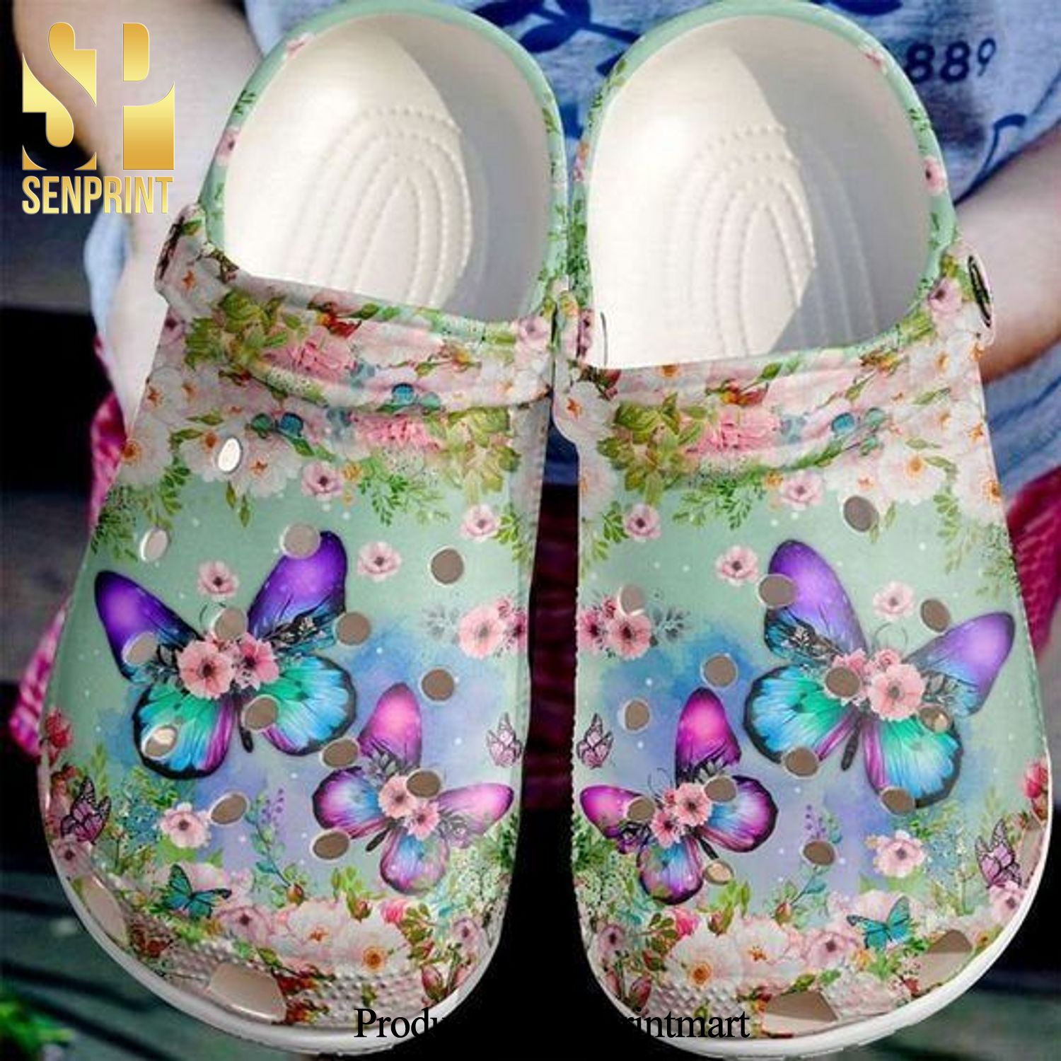 Butterfly Flower Crocs Sandals