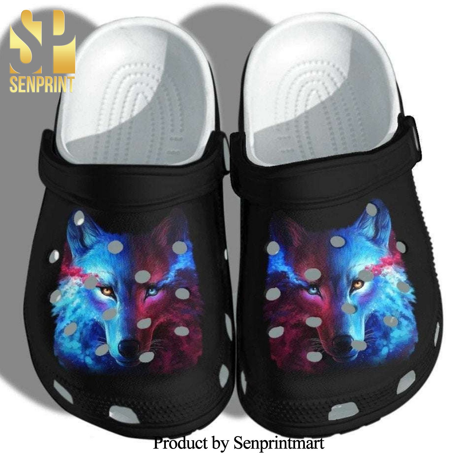 Buy Mystery Wolf Full Printed Crocs Crocband Clog