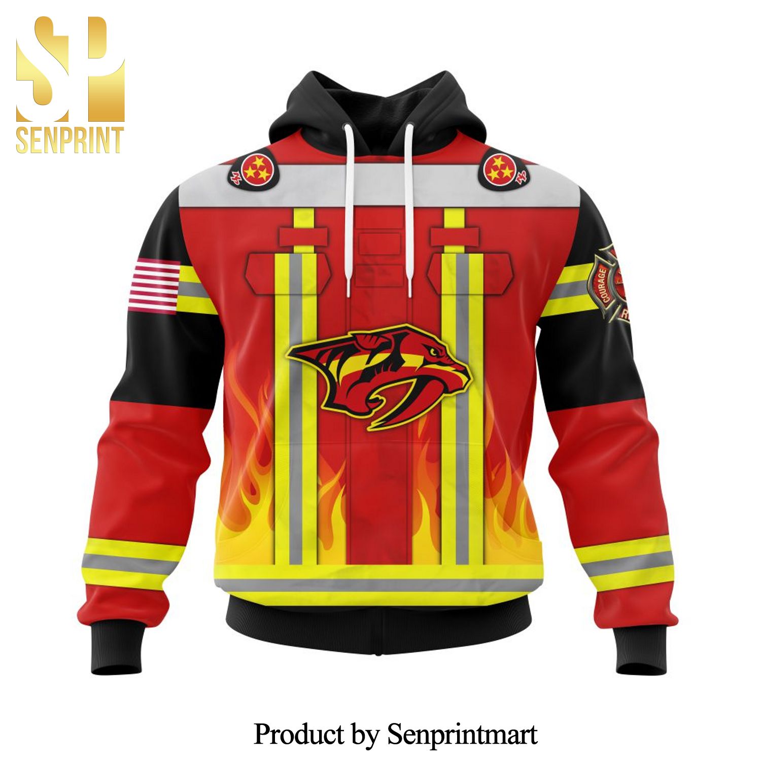 Nashville Predators Honnor Firefighter Uniform All Over Printed Shirt