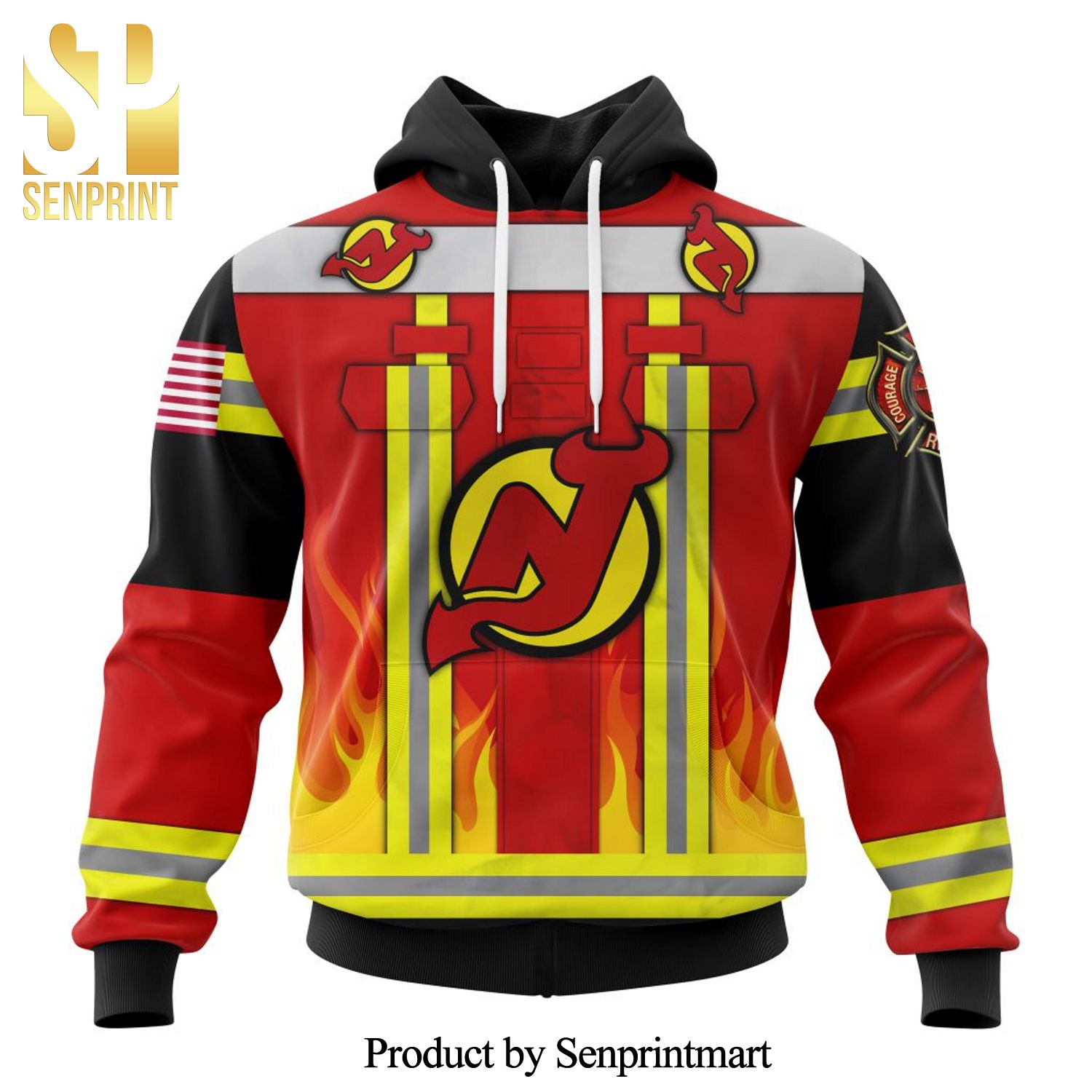 New Jersey Devils Honnor Firefighter Uniform All Over Printed Shirt