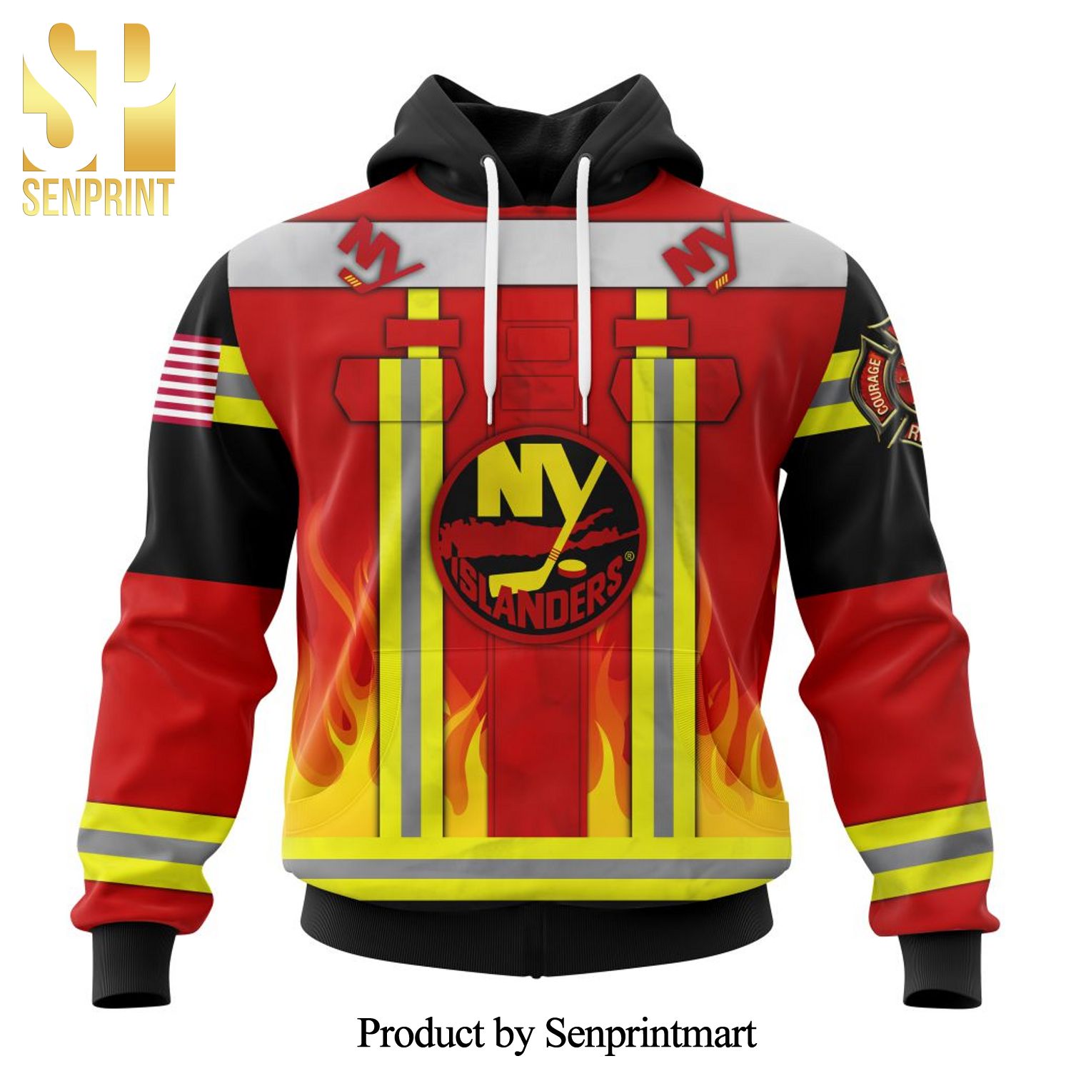 New York Islanders Honnor Firefighter Uniform All Over Printed Shirt