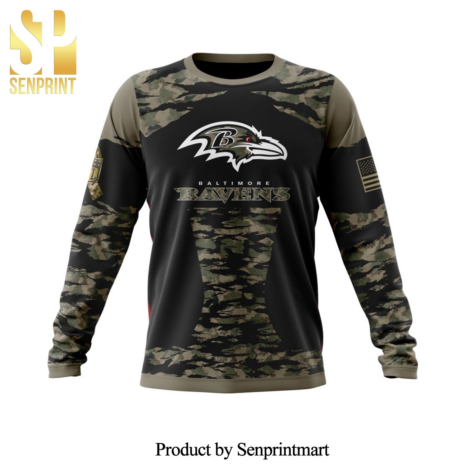 NFL Baltimore Ravens Honors Veterans And Military All Over Printed Shirt