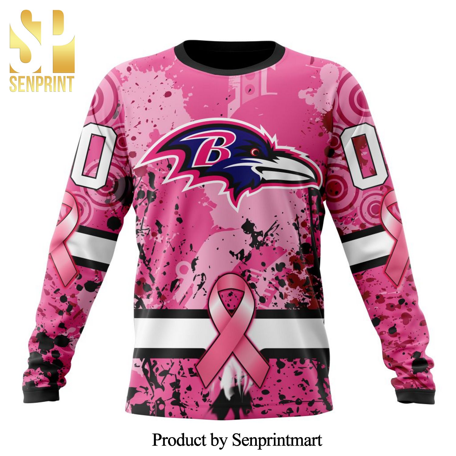 NFL Baltimore Ravens Specialized Version In October We Wear Pink Breast Cancer All Over Printed Shirt