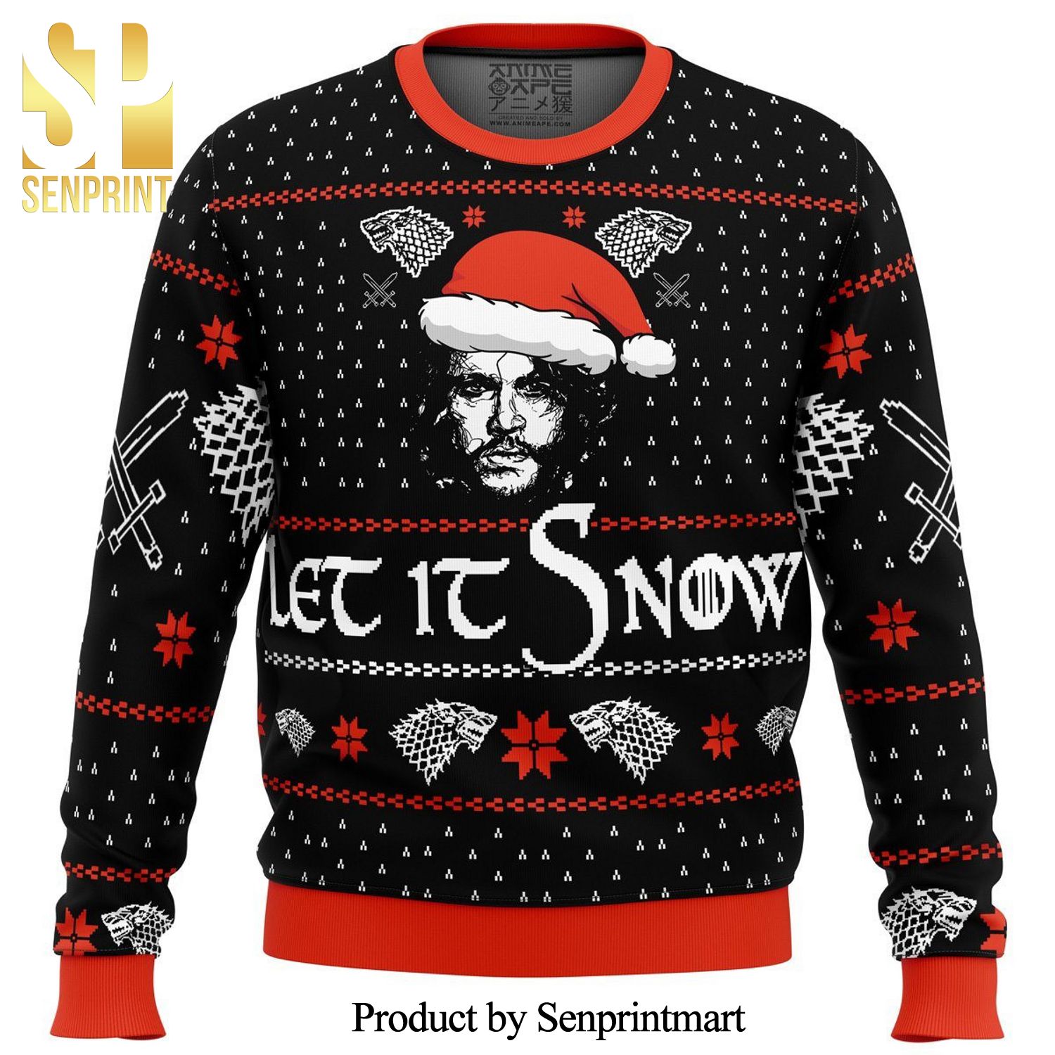 Let It Snow Jon Game Of Thrones Premium Knitted Ugly Christmas Sweater