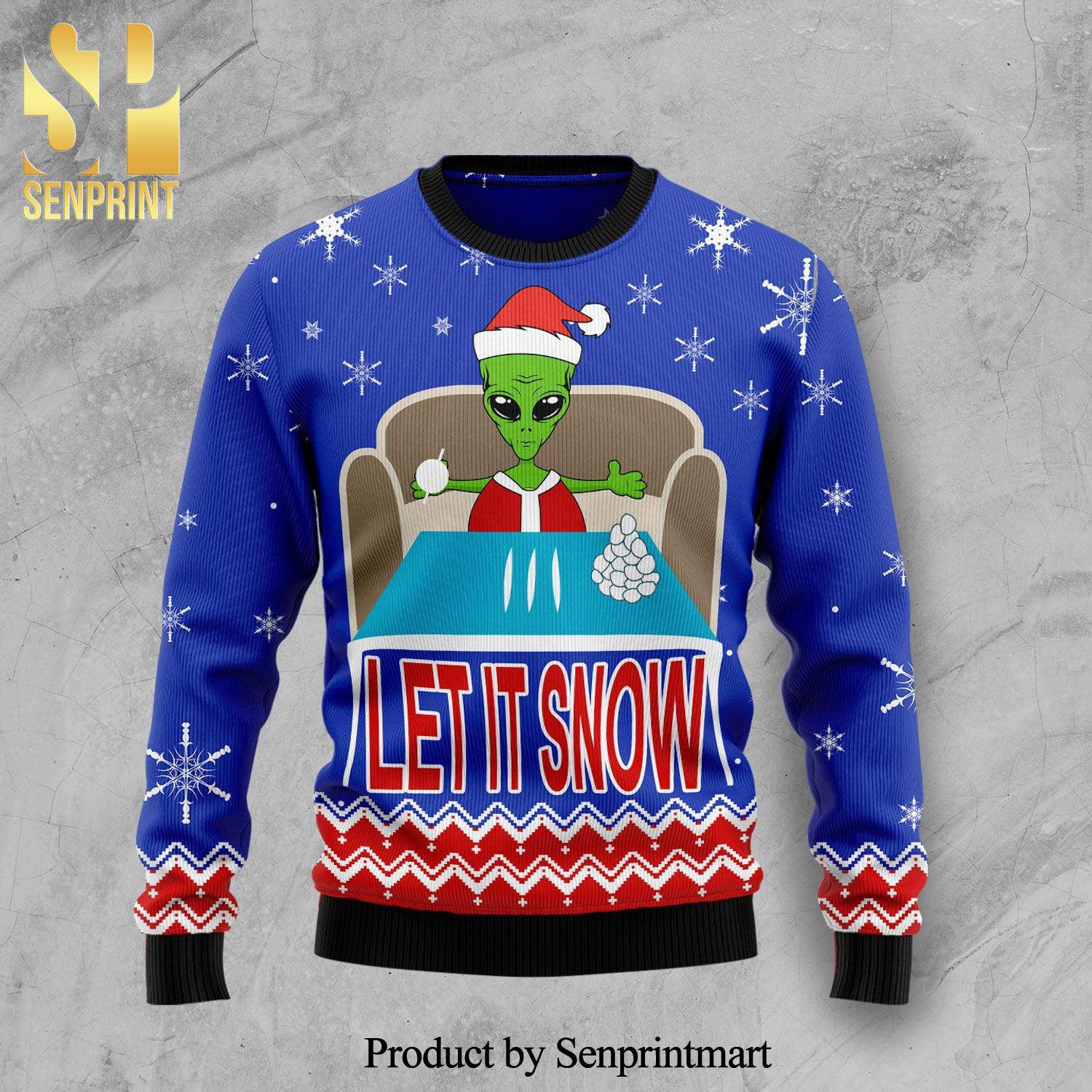 Let It Snow Knitted Ugly Christmas Sweater