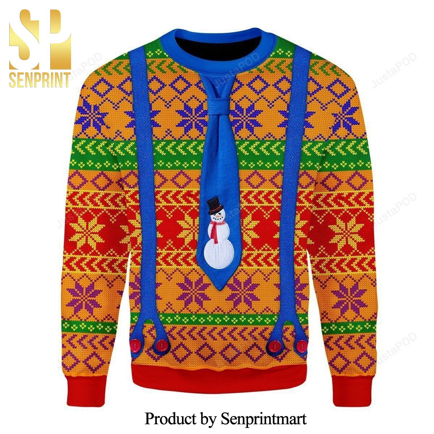 Lgbtq+ With Tie And Suspenders Knitted Ugly Christmas Sweater