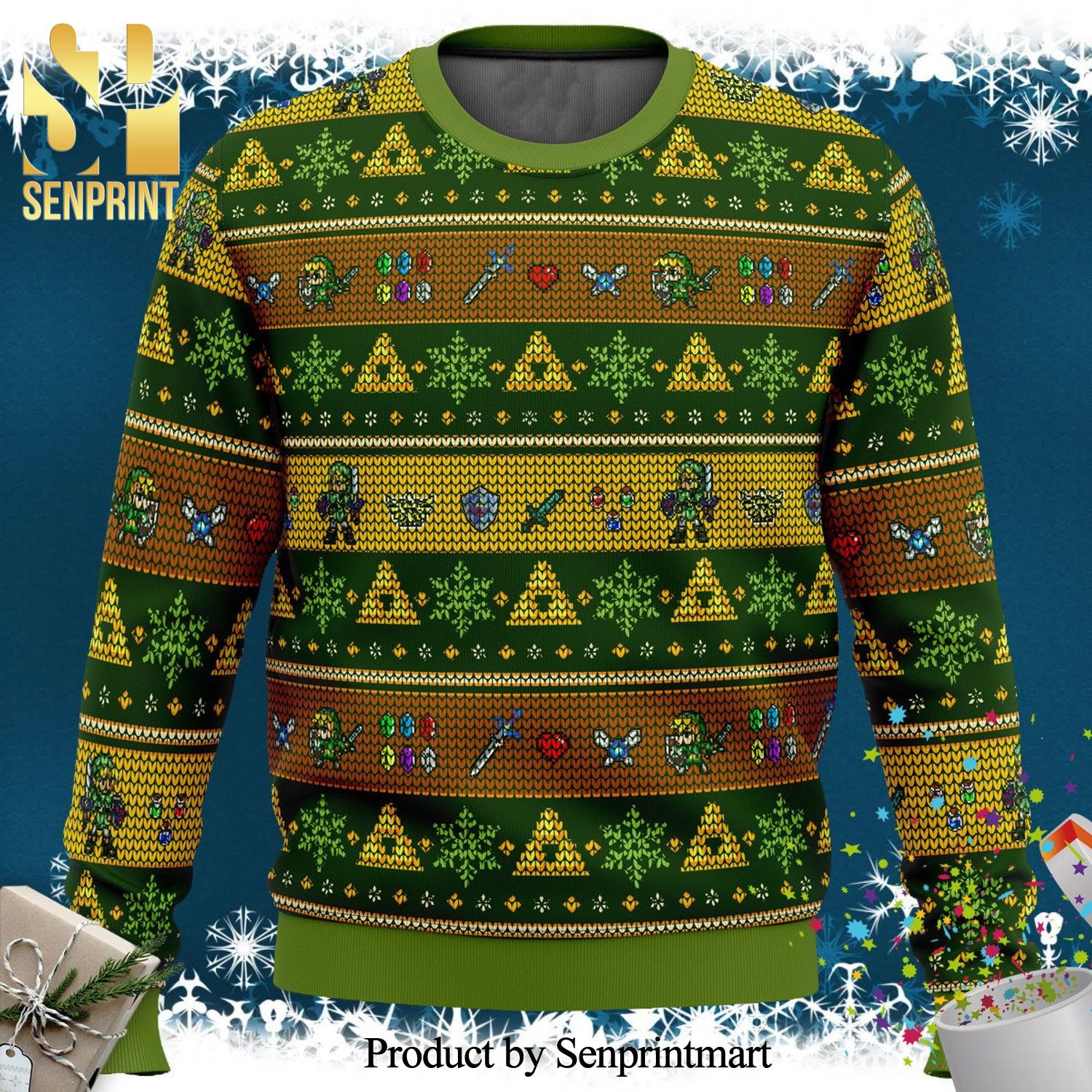 Link Adventure Legend Of Zelda Knitted Ugly Christmas Sweater