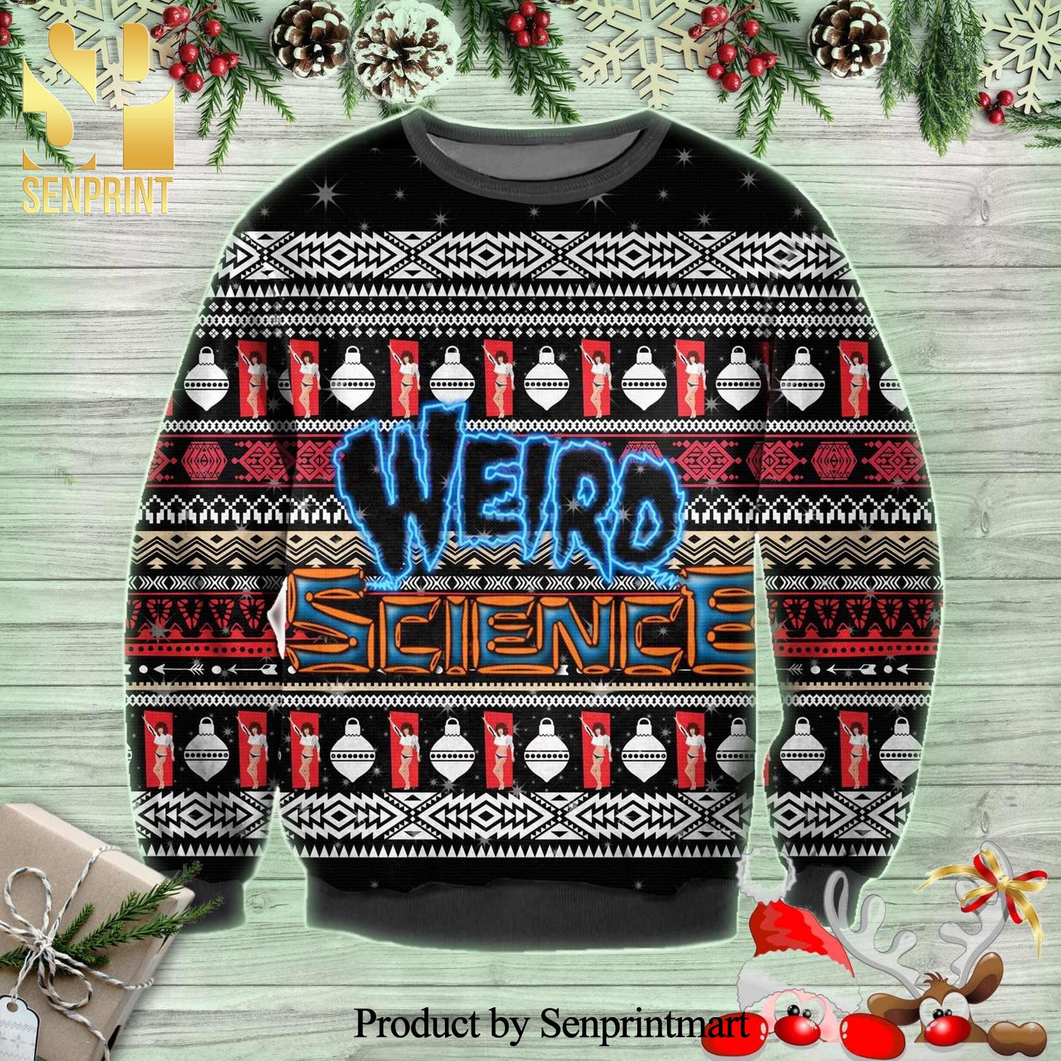 Lisa Weird Science Comedy Knitted Ugly Christmas Sweater