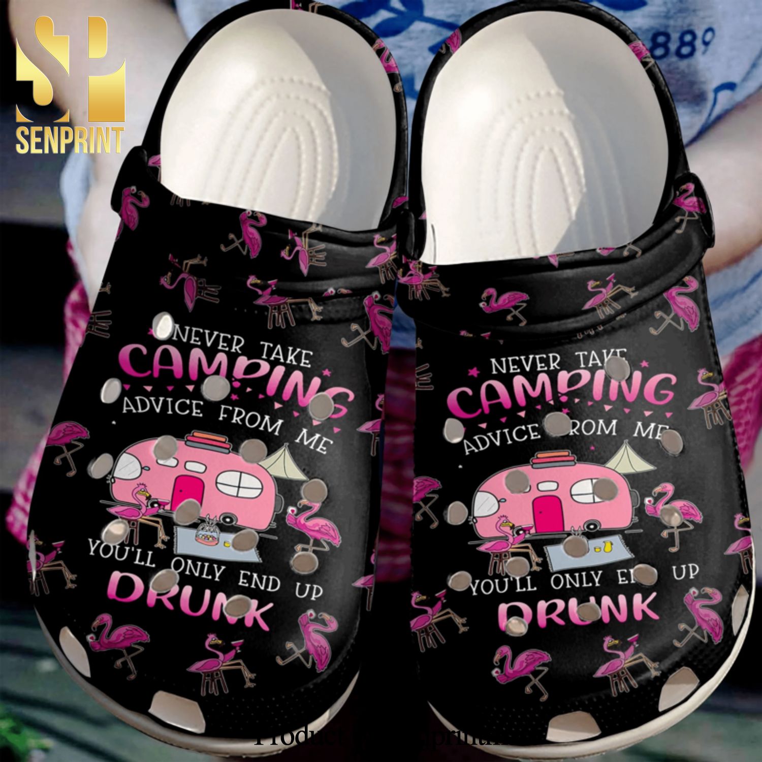 Camping Advices From Me Flamingo And Bus Camp Gift For Lover Crocband Crocs