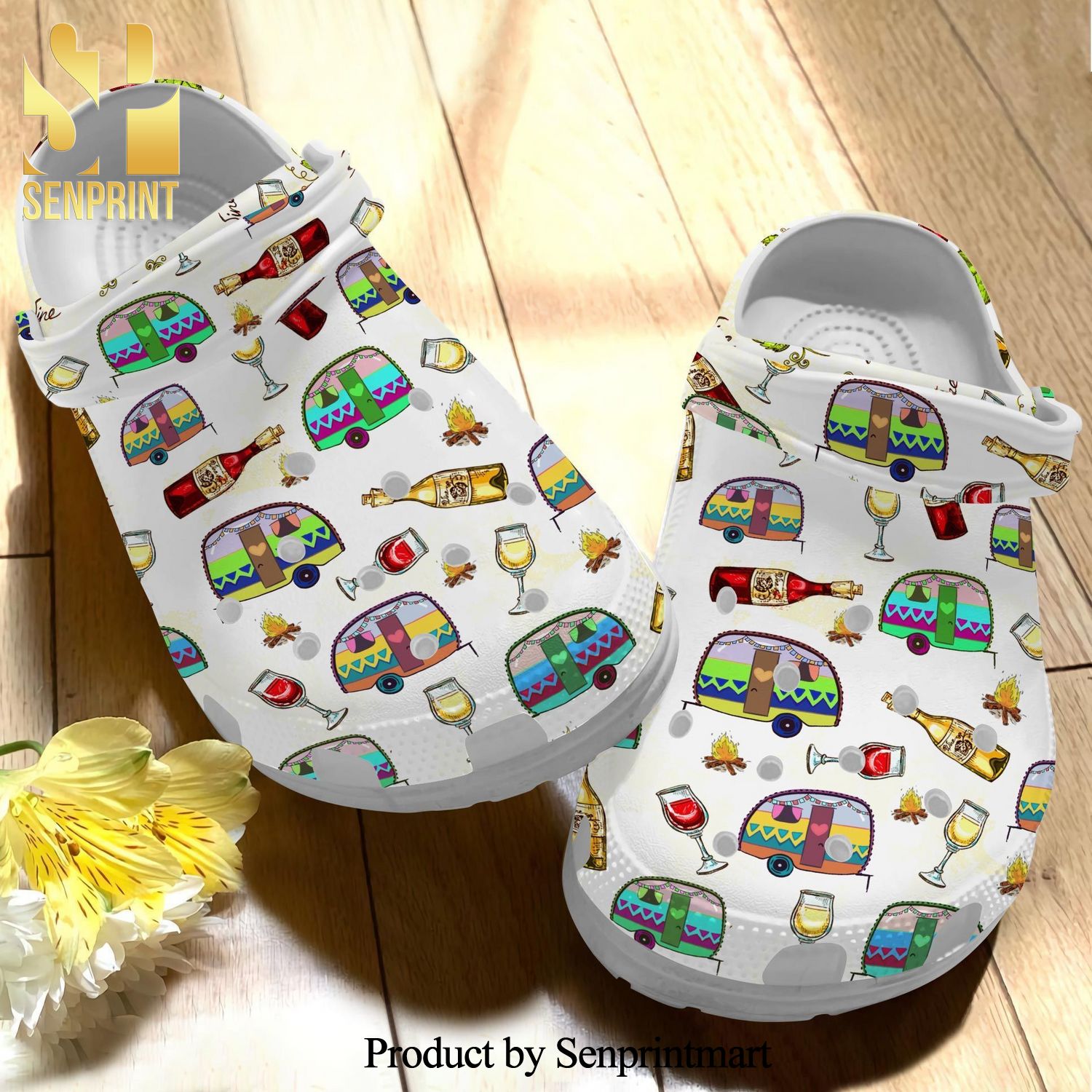 Camping And Wine My Favorite Gift For Lover Full Printed Crocs Shoes