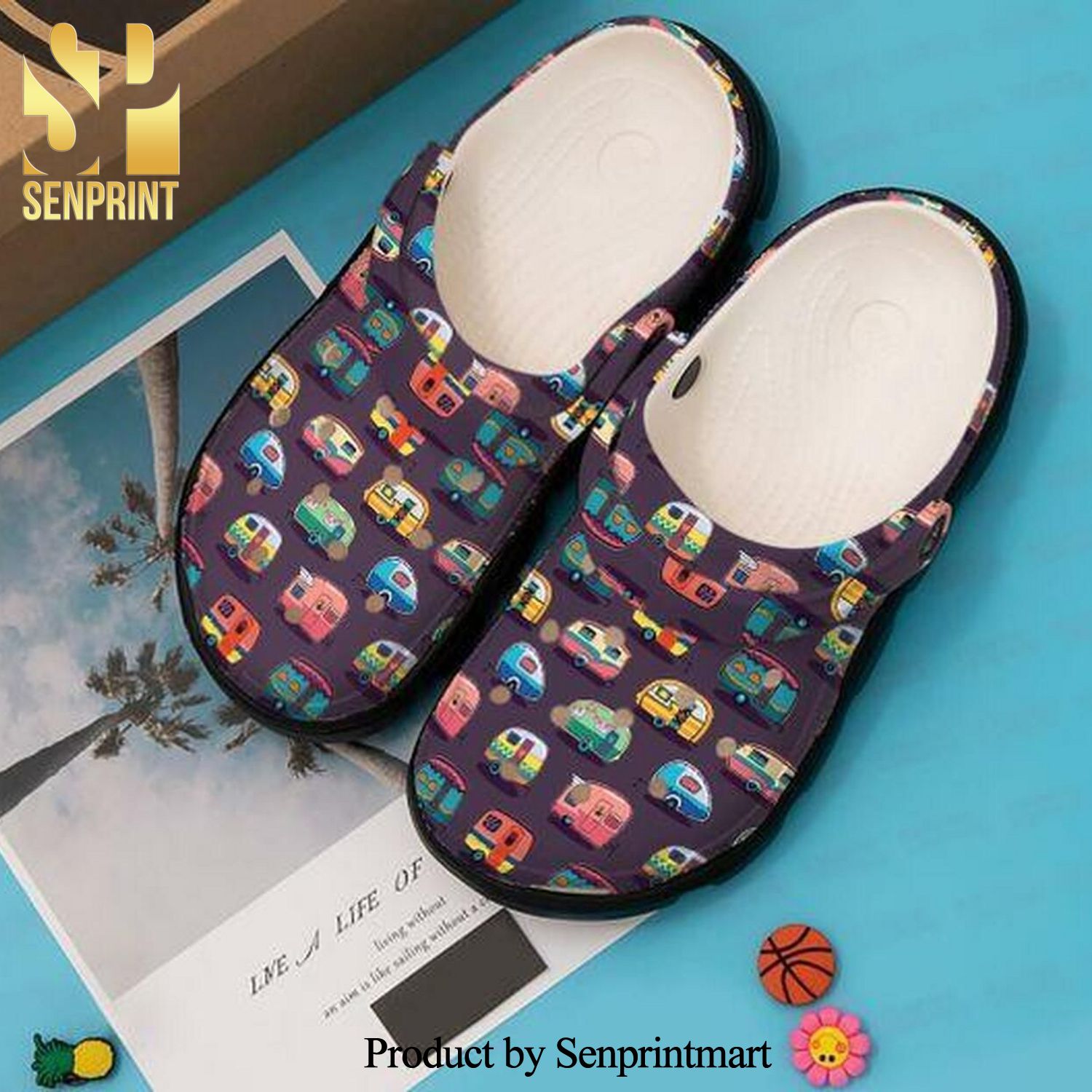 Camping Camper Van Car 15 Personalized Gift For Lover All Over Printed Crocs Crocband Clog