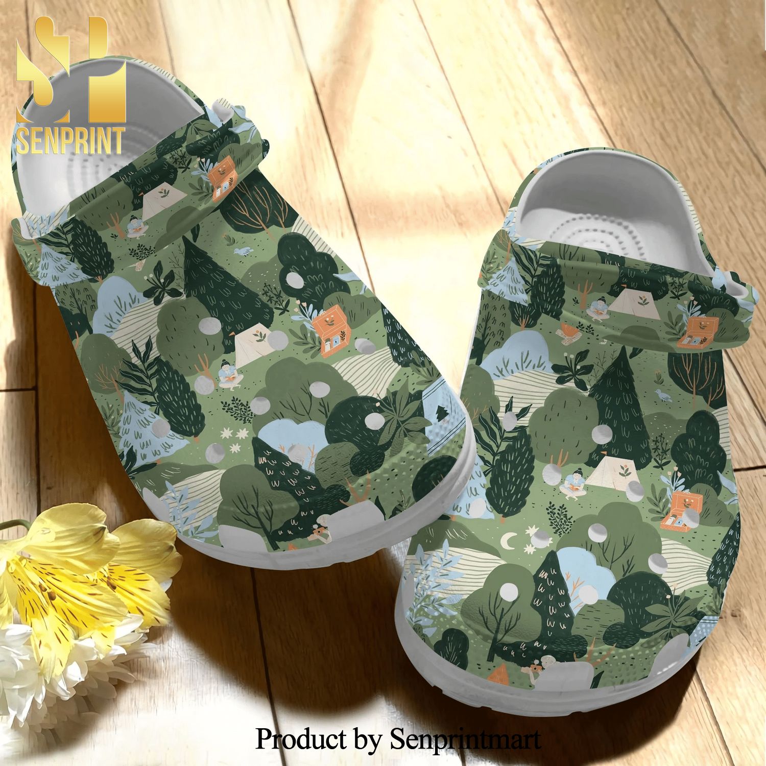 Camping Life Collection Tropical Forest Gift For Lover All Over Printed Crocband Crocs