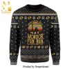 Lord Of The Rings Not All Those Wander Are Lost Pine Tree Snowflake Pattern Knitted Ugly Christmas Sweater – White Red