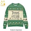 Lord of The Rings Taters Potatoes Recipe Pine Tree And Reindeer Pattern Knitted Ugly Christmas Sweater – Black