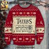 Lord of The Rings Taters Potatoes Recipe Pine Tree And Reindeer Pattern Knitted Ugly Christmas Sweater – Green