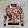 Lovely Black Cat Seamless Pattern UKnitted Ugly Christmas Sweater