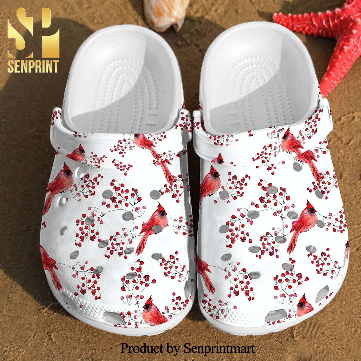 Cardinal Birds Pattern 3D Crocs Crocband In Unisex Adult Shoes