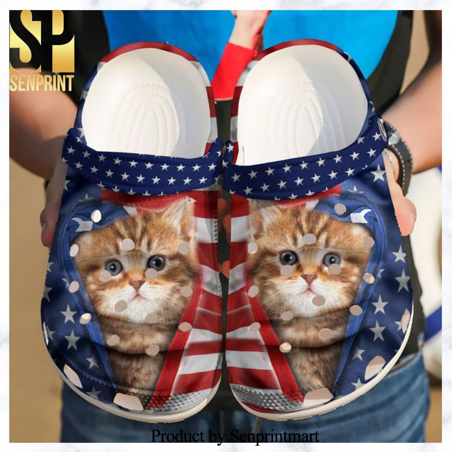 Cat American 3D Crocs Classic