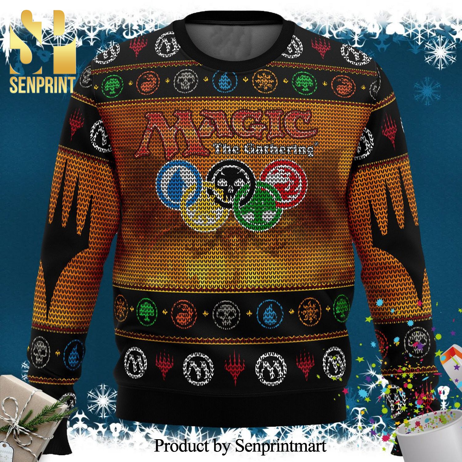 Magic The Gathering Mtg Knitted Ugly Christmas Sweater