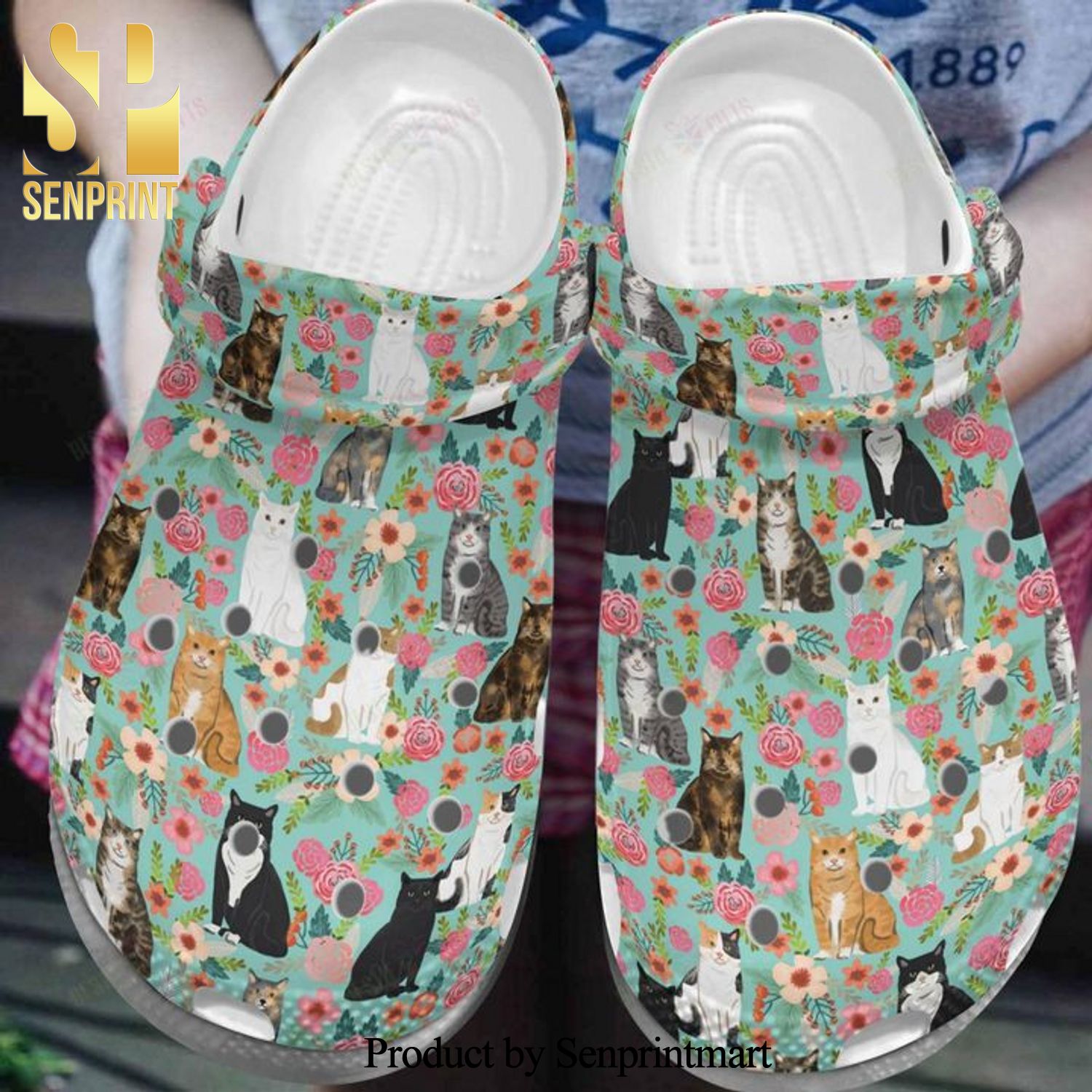 Cat Crocband Clog Cat With Flower New Outfit Crocs Crocband In Unisex Adult Shoes