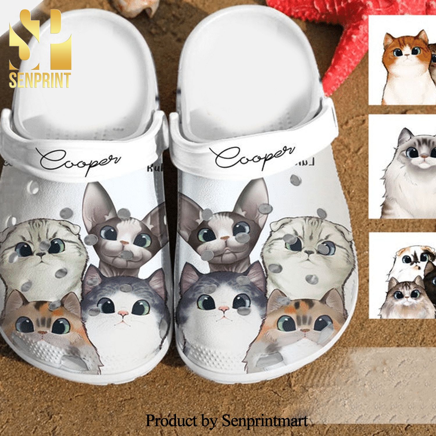 Cat Pattern Custom Crocs Cat Pattern Clog Cat Pattern 3D Crocs Unisex Crocband Clogs