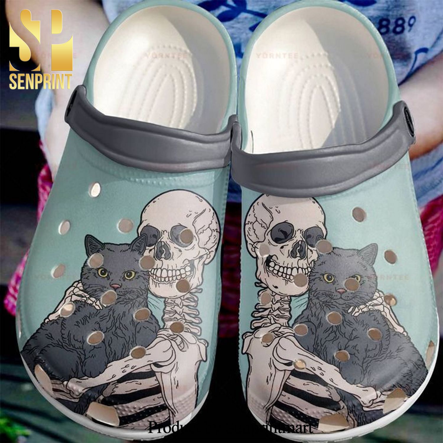 Cat Skeleton Lovers Gift For Lover Rubber Crocs Shoes