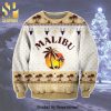 Malibu Coconut Rum Logo Palm Tree Knitted Ugly Christmas Sweater