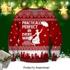 Mary Poppins Oh It’s A Jolly Holiday Penguins Knitted Ugly Christmas Sweater – Red