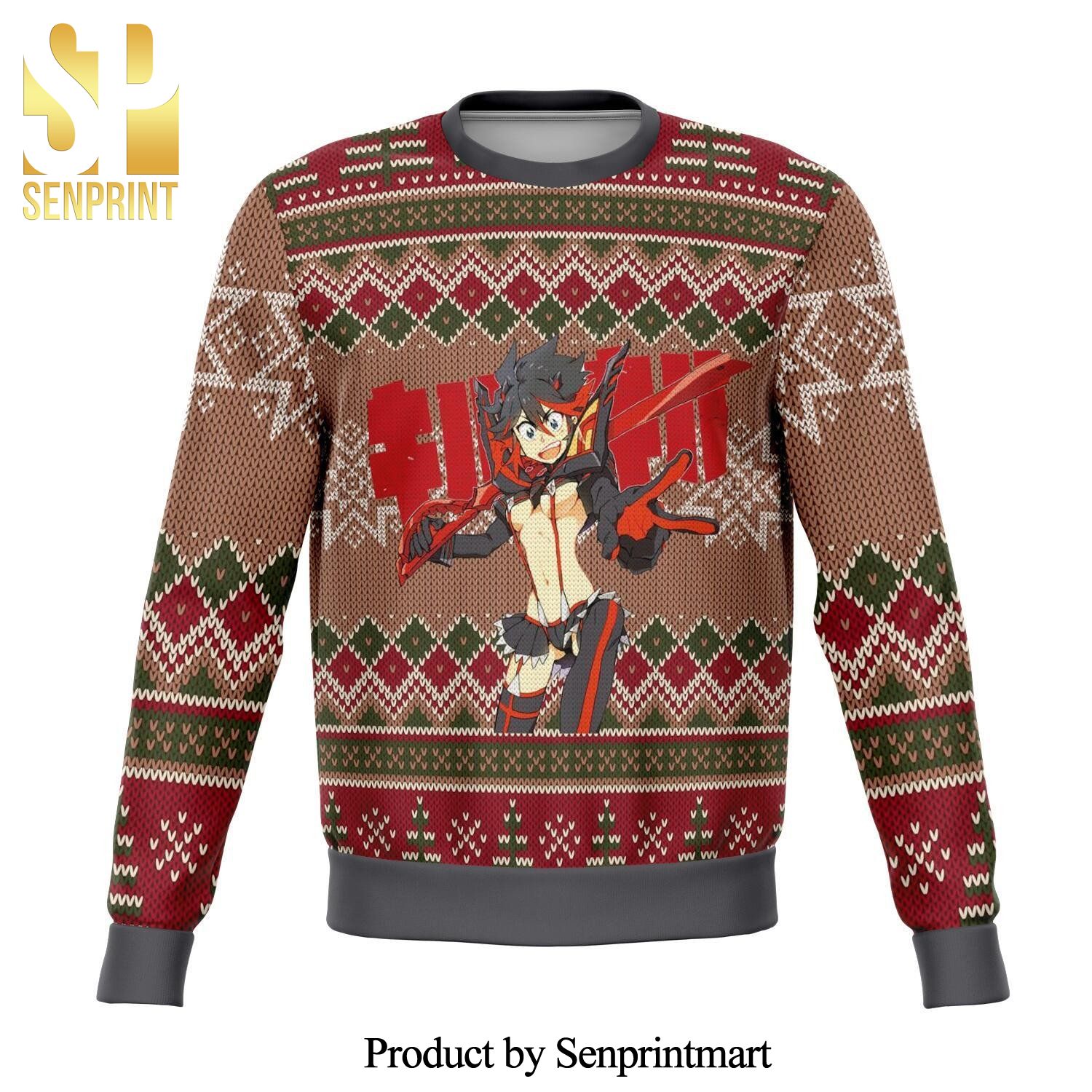 Matoi Ryuko Kill La Kill Manga Anime Premium Knitted Ugly Christmas Sweater