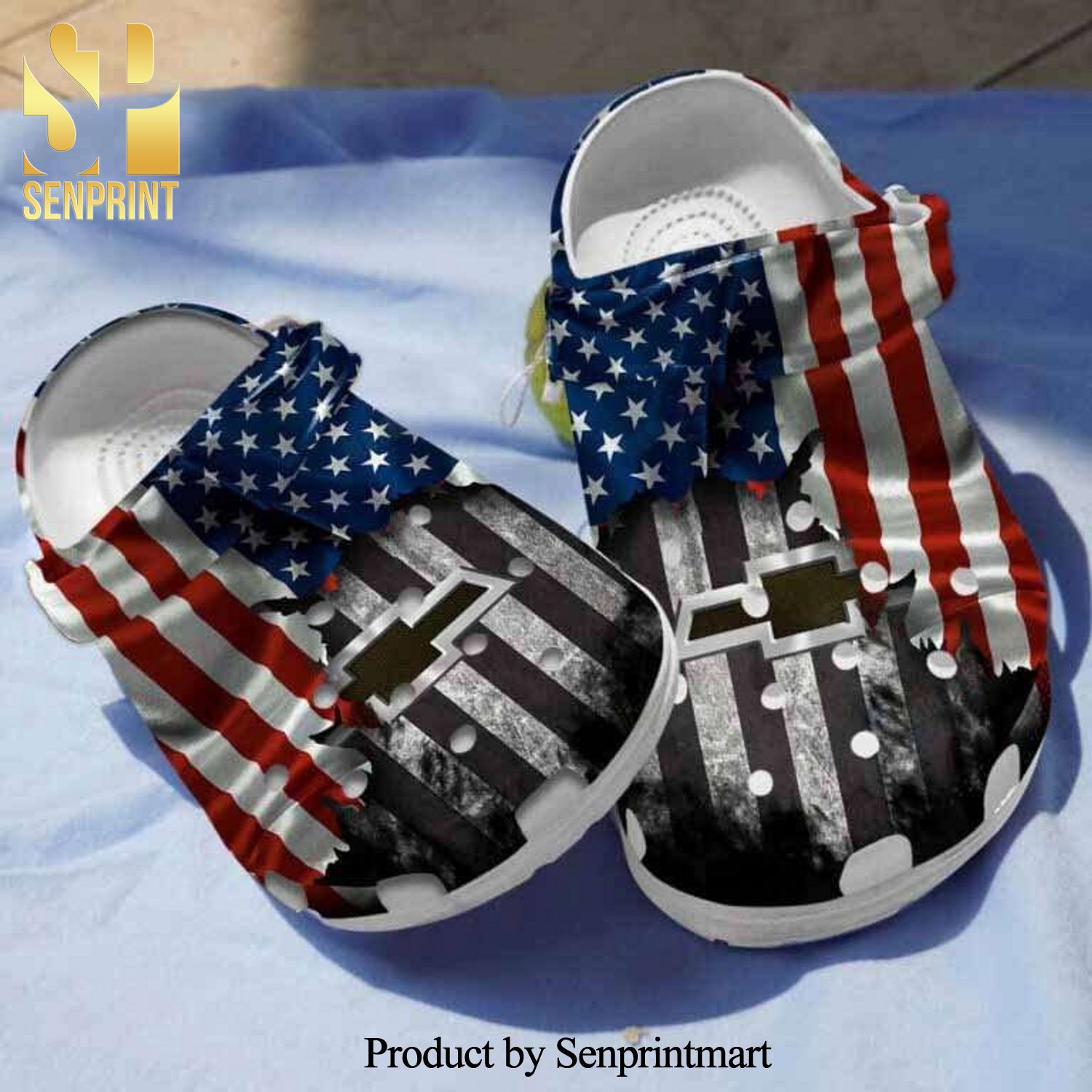 Chevy American Flag 4Th Of July All Over Printed Classic Crocs Crocband Clog