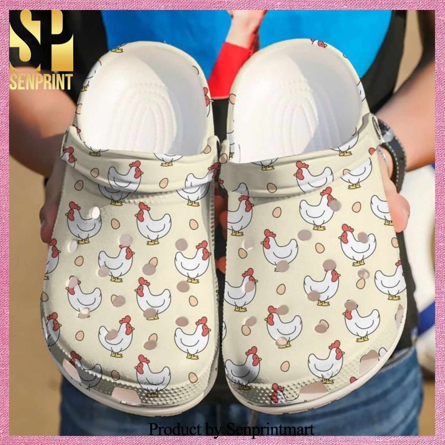 Chicken And Egg All Over Printed Classic Crocs Crocband Clog