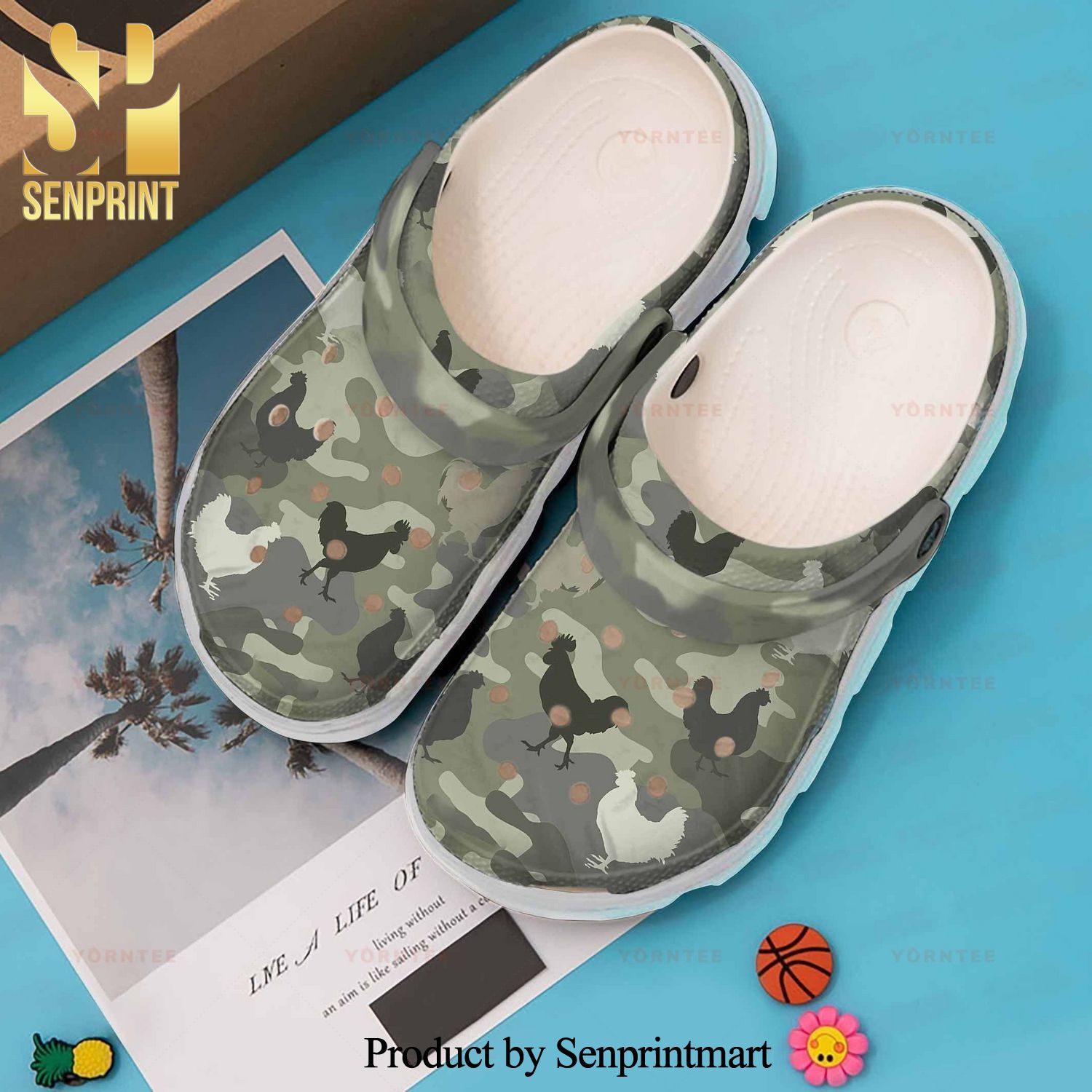 Chicken Camo 5 Gift For Lover New Outfit Crocs Crocband Clog