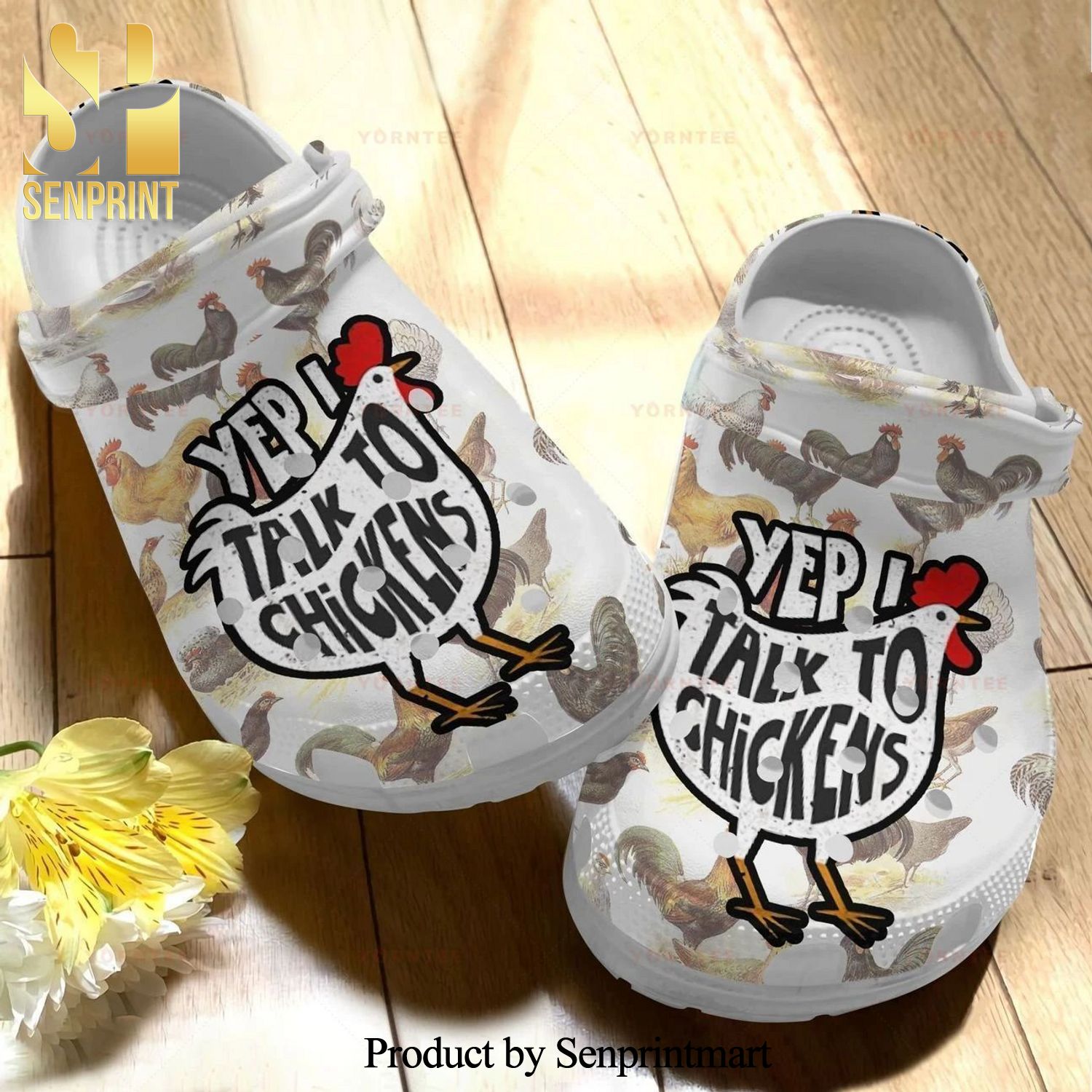 Chicken Yep I Can Do It Gift For Lover Rubber Crocs Crocband In Unisex Adult Shoes