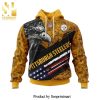 NFL Pittsburgh Steelers Personalized Name And Number With United States Flag All Over Printed Shirt
