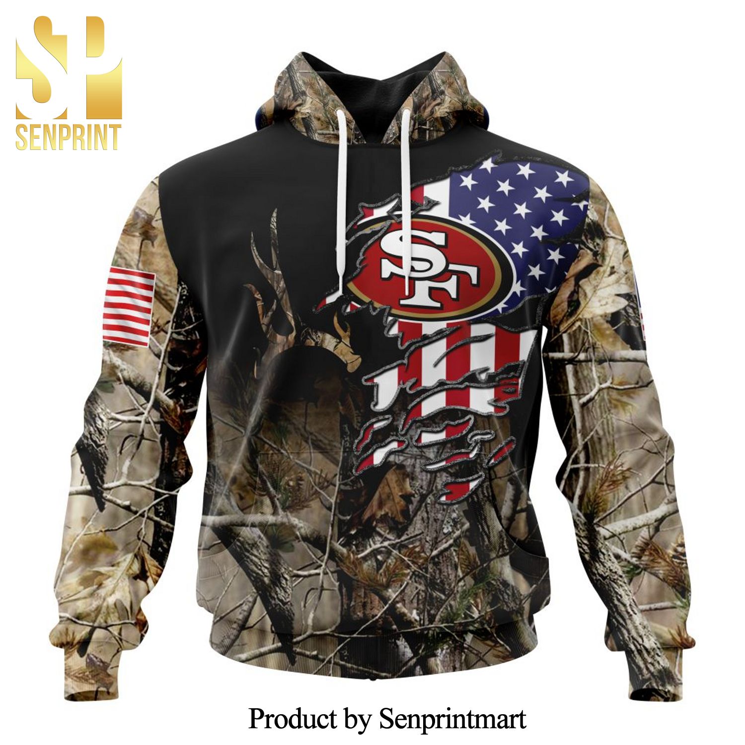 NFL San Francisco 49ers Version Camo Realtree Hunting All Over Printed Shirt