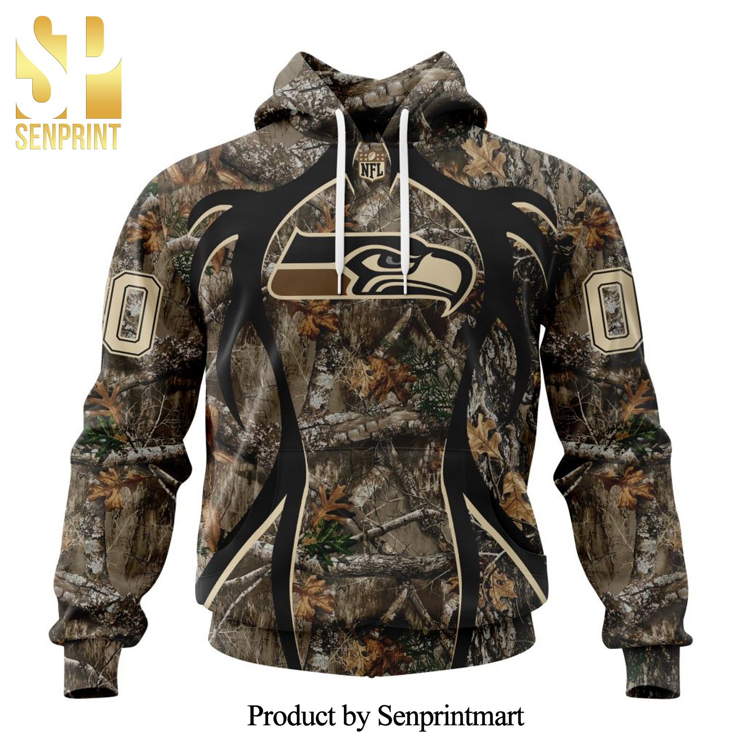 NFL Seattle Seahawks Version Hunting Camo All Over Printed Shirt