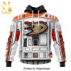 NHL Anaheim Ducks Version Halloween Concepts All Over Printed Shirt