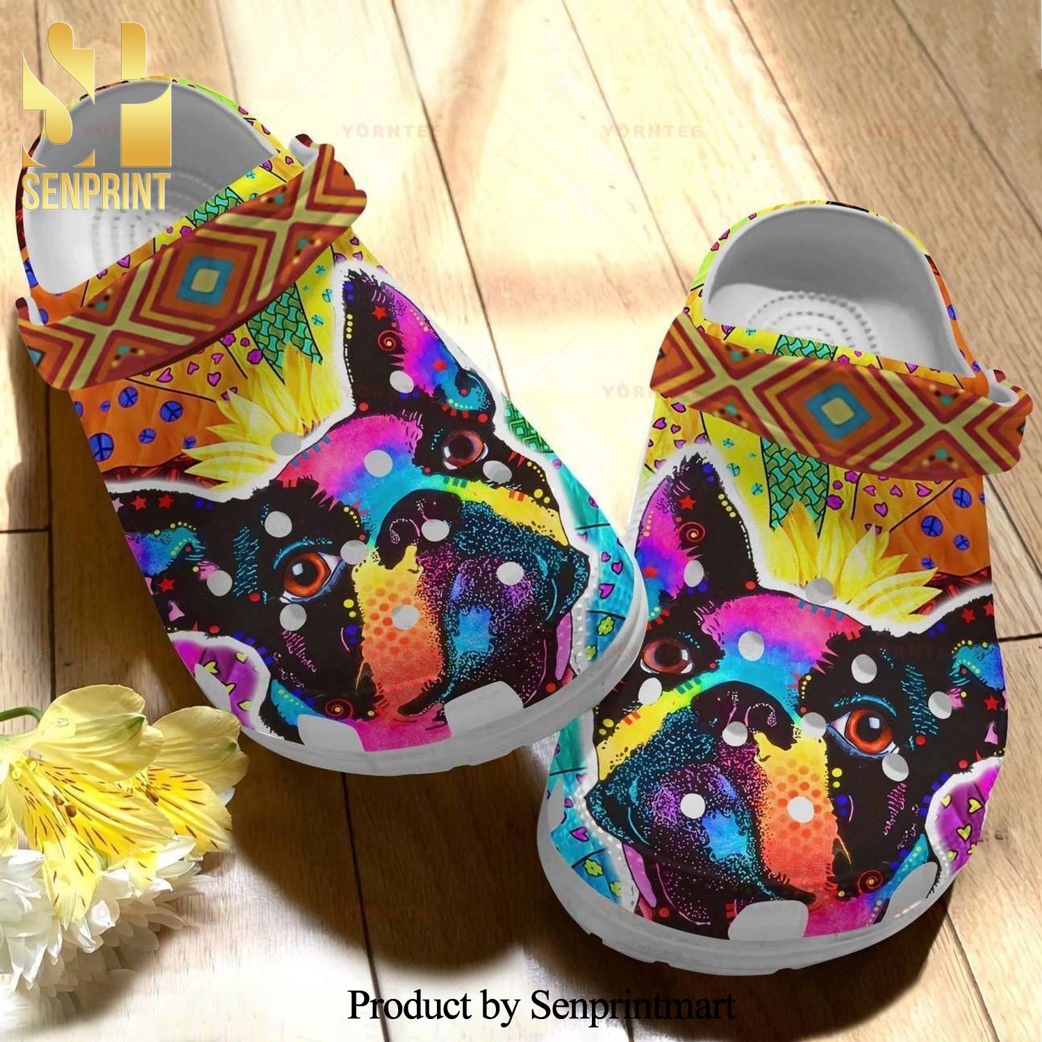 Colorful Boston Terrier 10 Gift For Lover 3D Crocs Classic